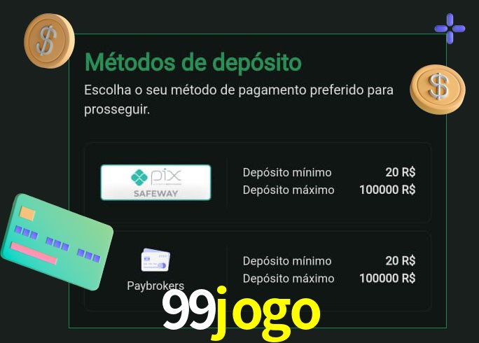 O cassino 99jogo oferece uma grande variedade de métodos de pagamento